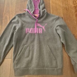 Puma Charcoal Hoodie with Purple Accents Size Xs Womens